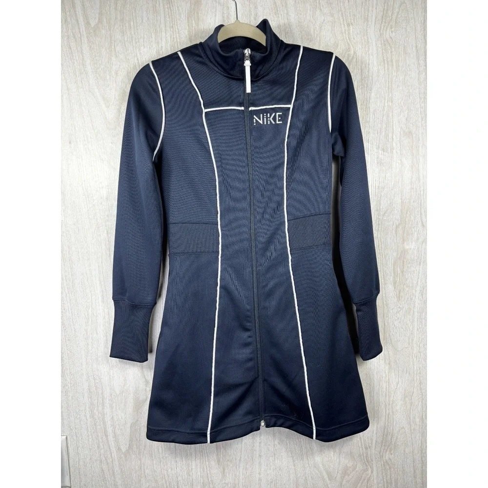 Nike Serena Williams Tennis Dress Women's XS Navy White Zip Front Skort Athletic - Picture 4 of 7